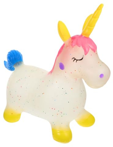 ibasenice Hüpfendes Einhornpferd Zum Reiten Aufblasbares Hüpftier Für Kleinkinder Aus Kunststoff Für Geburtstag Eines Junge Mädchen Oder Jungen Fördert Aktives Und Körperliche