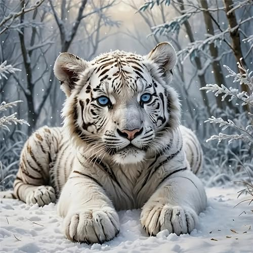 Qihensail Tiger Diamond Painting Bilder,Diamant Painting Erwachsene,Diamants Painting Erwachsene Für Home Wand Decor,Frauen Geschenk. (Tiger)