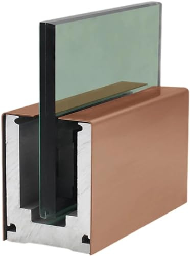 Balaustre de aluminio de color oro rosa resistente para piscina, barandilla de vidrio, 1 m, empotrada, laterales para patios, lofts, hoteles y bancos