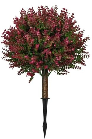 LPACXBYD Árbol de boj Artificial 58 cm con Bola topiaria, Rosa, estaca Resistente, arbusto vegetación para jardín y Patio