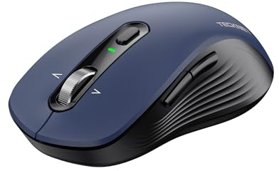 TECKNET Bluetooth Maus, Maus Kabellos (BT 5.0/3.0 + 2.4G), 4-Wege-Scrollrad Leise Funkmaus mit USB-A Empfänger, 4800 DPI Kabellose Mäuse, Ergonomische Computer Mouse für Laptop/PC/Mac/Tablet