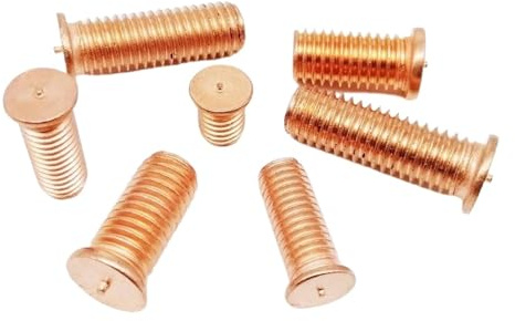 Pernos de soldadura, 2/50pc M3 M4 M5 M6 M8 M10 Carbon Steel Copper Plated Stud Weld Spot(60mm,10pcs M4)