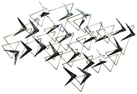 KunstLoft Wanddeko Metall | 100% HANDGEFERTIGT | 147x99x4cm | Wandbild Metall 'Svelte Arrows' | Abstrakte Skulpturen | Schwarz Silber | Wandskulptur | Metalldeko Wand Wohnzimmer