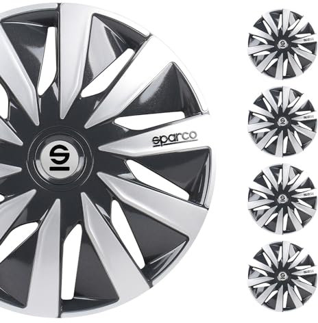 Sparco Enjoliveurs Lazio - 14-pouces - Gris/Argent - Set de 4 pièces