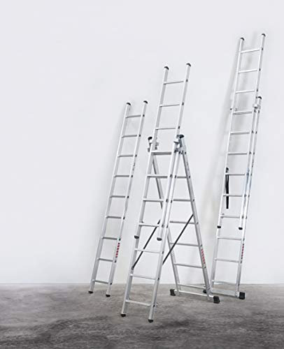 Escalera Industrial Combinada 2 Tramos 2x9 2.52 / 4.31 M - Profer Top - Pt1530
