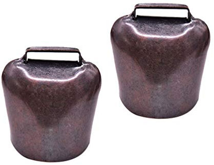 HEALLILY 2 Stücke Kuhglocke Ziegenglocke Klingelglocke Hängende Glocke kleine Antike Eisen Glocke 6,3 x 4,8 x 3 cm 62g