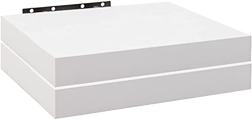 WOLTU 2 x vägghyllor väggbord bokhylla hyllor för dekoration vägghyllor av MDF trä, set om 2 hängande hyllor vit, 30 x 23 x 3,8 cm RG9371 ws-2