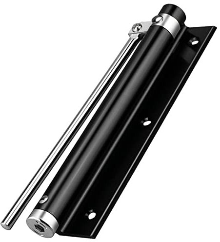 zeng Automatic Door Closer, 304 Stainless Steel, Surface Mounted, Adjustable Spring, Commercial and Residential (Black)