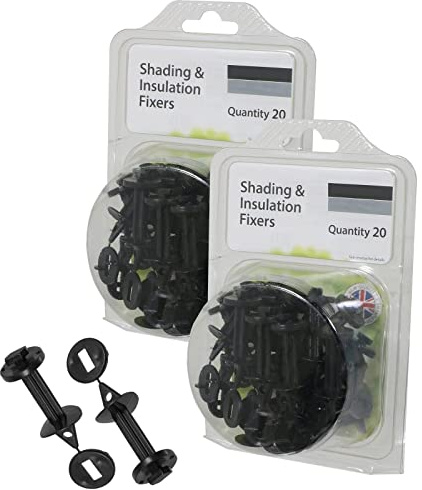 SPARES2GO Gewächshaus-Isolierung, Schattierungsfixierer, Luftpolsterfolie, PVC-Kunststoff-Rahmen-Clips, 40 Stück