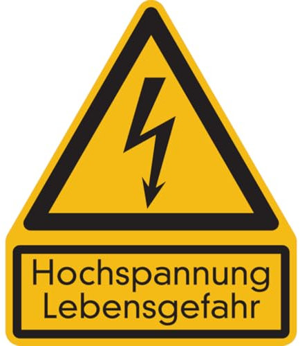 Dreifke® Aufkleber Warnschild, Kombischild, Hochspannung | 200x237 mm, 1 Stk