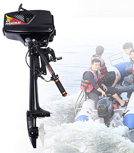 BRRIDE Außenbordmotor Bootsmotor 3,6 PS 2-Takt-Benzinmotor 55cc, Profi Benzinmotor CDI Engine Wasserkühlung, Aussenborder Max 5500r/Min, Bootsmotor für Schlauchboote, Fischerboote, Segelboote
