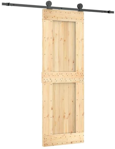 vidaXL Porta Scorrevole con Set Hardware 70x210 cm Legno Massello Pino