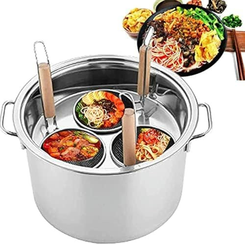 Chaudière à nouilles commerciale, marmites de cuisson, 3/4/5 trous, ensemble d'inserts pour cuiseur de pâtes, marmite à pâtes en acier inoxydable et panier passoire, batterie de cuisine, out