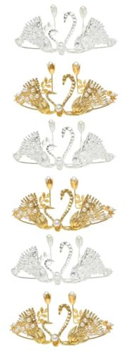 Cabilock 6 Pièces Décoration De Gâteau Gâteau De Mariage Couronne Décoration De Gâteau D'Anniversaire Décor De Gâteau De Cygne Accessoires De Décoration De Gâteau Diadème Pour Gâteau