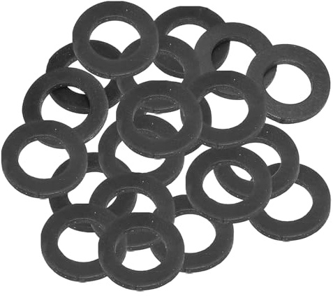 PATIKIL M16 Rubber Flat Washer, 20 Pack 16mm ID 27mm OD 3mm Thick Sealing Spacer Gasket Ring for Faucet Pipe Water Hose Fastener Bolt, Black