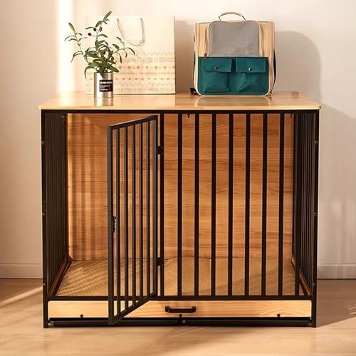 Holzmöbel Stil Hundekiste,Moderne Dekorative Hundekiste,Hundezwinger Tisch Mit Kissen Und Tablett,Heavy-Duty Hundekäfig End Tisch,Möbel Stil Hundekiste Für Kleine/Mittlere/Große Hunde(48.8X35.4X39
