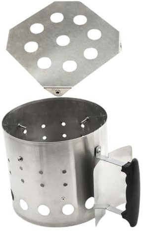 BESPORTBLE Charcoal Bucket and Stainless Steel Chimney Starter for Bbq Outdoor Cooking Large Capacity Charcoal Grill Starter with for Camping and Barbecue