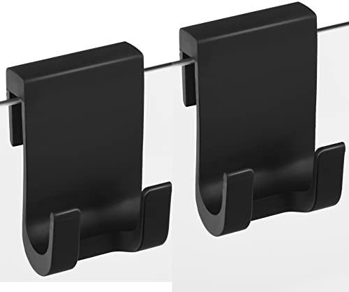 cocofy Handtuchhalter Dusche einhängen schwarz 2er Set Silikon | Handtuchhalter Duschwand Halterung, S Haken Kunststoff, Duschhaken ohne Bohren, Haken Dusche Glaswand