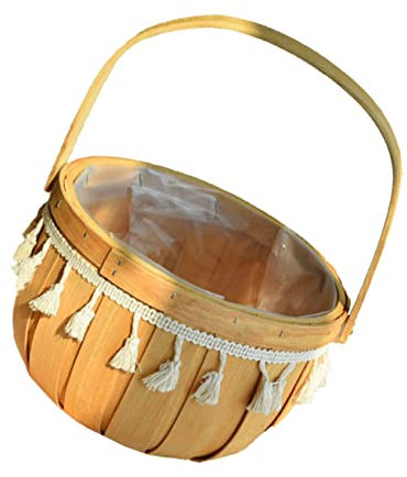 Cabilock Geflochtener Aufbewahrungskorb aus Rattan Tischdekorationskorb Dekorativer Blumenkorb Handgefertigter Flechtkorb für Pflanzen Dekoration im Zimmer