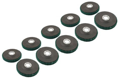 YFUK 10pcs 115mm Nylon Fiber Flap Polishing Grinding Wheel Angle Grinder Disc Buffing Scouring Pad Green