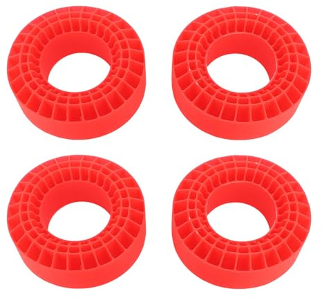 Förbättra dina 1,9 tums silikon-däckskum-insatser med förbättrat handtag och stabilitet för 1/10 RC bil 1,9 tums däck, passar och extrema temperaturer (röd)