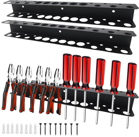 Tyafzzn 2 Stück Zangenhalter Wandhalterung, Werkzeughalter Wand, schraubenzieher halterung wand metall, Werkzeug Wandhalterung für Werkstatt, Schuppen, Garage (B)