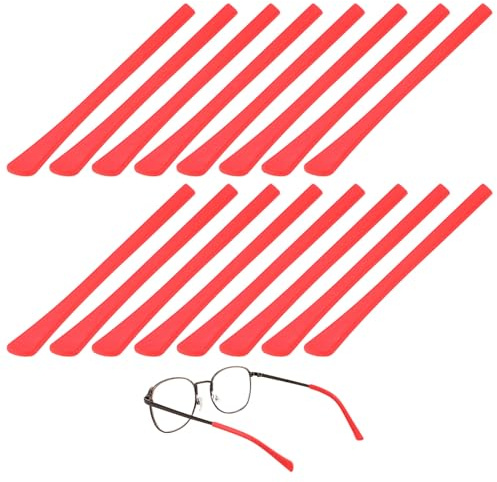 TIXIPEM 8 paia di cuscinetti antiscivolo in silicone per orecchie dietro l'orecchio, rosso | Occhiali da vista Temple Tips Sleeve, occhiali morbidi, fermi comfort, impugnature per occhiali