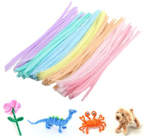 YHTCC 100PCS Colorful Pipe Cleaners for Craft, 30cmx 6mm Pipe Cleaners | Soft and Flexible Pipe Cleaner Colored Chenille Stems for Art & Creative Craft Projects, DIY Decorations