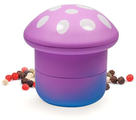 Kitchen Grinder【Mushroom Shape】 Spice, Tea, Pepper Grinder Set, 2.5 * 3 inches, Colorful (Purple)