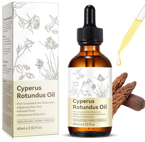 Organic Cyperus Roundus Oil - Natural Herbal Hair Removal Body, 100% Pure Cyperus Rotundus Essential for Smooth Skin, Anti - Hair Growth, Nourishing Treatment for All Sensitive Skin Types 60ML