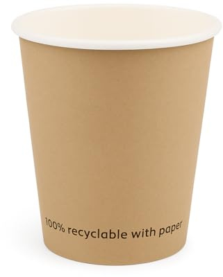 Biovely - [250ml/8-9oz - 50 pezzi] Bicchieri AVANA biodegradabili compostabili ecologici in cartoncino - usa e getta, resistenti e riciclabili, ideali per feste, catering, eventi