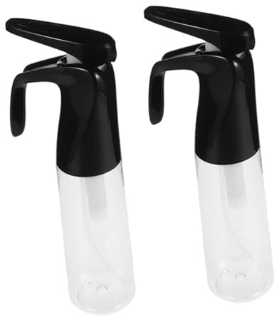 HEALEEP 2pcs Continuous Spray Bottles for Hair 300ml Black Plastic