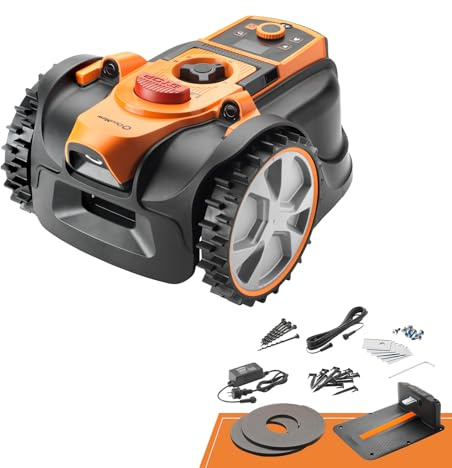 LawnMaster Roboter-Rasenmäher mit Kamera-Navigation, App und Ladestation. Auto-Charge. Ohne Begrenzungskabel. LCD-Steuerung. Drop & Mow für mehrere Rasenflächen. Für Rasenflächen bis 500 m²