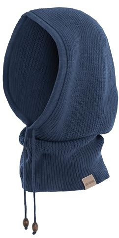 KNIT FACTORY - Evy Kapuzenschal | Strickschal für Damen - Schal mit Kapuzen - Wollschal - Winterschal - Gestrickter Kapuzenschal - Weich und warm