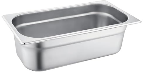 C&S Gastronorm 1/3 Stainless Steel Food Storage & Serving Pans - Multiple Depths & Capacities - Buffet, Catering & Kitchen Use - 4L / 100mm