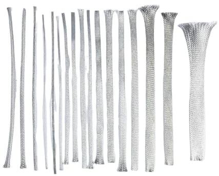 Funda Trenzada para Cables Manguito De Cable Trenzado Acero Inoxidable 304 5M Plata 2-25mm(1,14MM-5M)