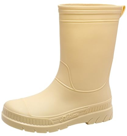 Generisch Stivali da pioggia da donna al ginocchio, con piede largo, impermeabili, con soletta confortevole, stivali da pioggia, stivali in gomma, scarpe da giardino, per pesca, caccia e giardinaggio