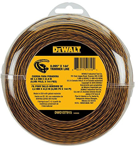 DEWALT DWO1DT915 Trimmer Replacement Line, 144-Feet by 0.095-Inch