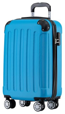 BEIBYE Zwillingsrollen Hardcase Reisekoffer Koffer Trolleys Hartschale in XL-L-M in 14 Farben (Türkis, Handgepäck (55cm))