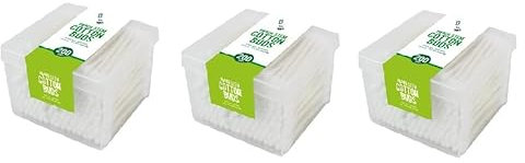 3x Cotton Buds Paper Stems - 200 Pack (600 Buds) Eco Friendly Stems