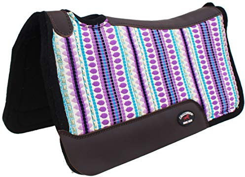 CHALLENGER Sattelunterlage für Pferde, Western-Pony, 58,4 x 33 cm, konturiert, Baumwollfleece-gefüttert, Violett, 39RT08PRP