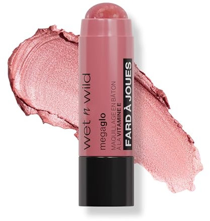 Wet n Wild, Mega Glo Vitamin E Makeup Stick, Multipurpose Blush Stick for Eyes, Cheeks and Lips, with Buildable and Blendable Formula, Travel-Ready and Retractable, Dusty Pink