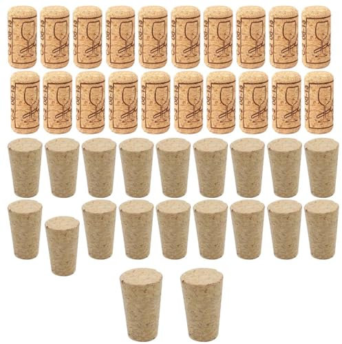 BCZR 40pcs Korken，Korken Zum Basteln，Weinkorken Zum Basteln， Weinkorken Korken,Flaschenkorken，Korken Für Weinflaschen,Für Weinbierflasche, Glasflaschen, Diy Handwerk(2 Stile)