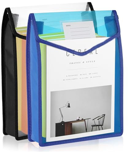 2 Stück Dokumententasche Kunststoff A4 Faltbare Heftbox heft organizer dokumententasche a4 Großer Kapazität Dokumententasche Kunststoff für Zuhause Schule Büro Dokument Speicherung
