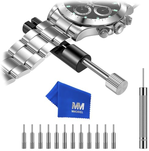 MMOBIEL Kit d'outils de réparation pour Bracelet de Montre - Outil de réparation pour horloger - avec poussoirs à Ressort en Acier, Noir - Petit, zzzz-s, Compacte