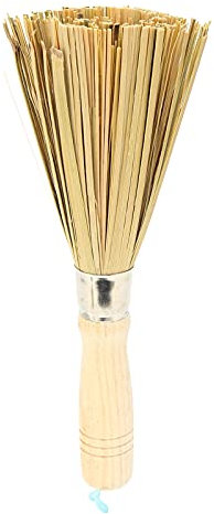ANKROYU Spazzole per Wok in Bambù, Spazzola per Funghi, Spazzola per Pulizia Cucina con Manico Lungo e Cordino, Strumenti per Strofinare Padelle, Piatti e Utensili da Cucina