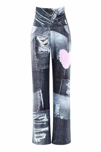 WINSHAPE Damen Functional Comfort Culottes Cul101c “high Waist” Mit Patchwork-Print Trainingshose, Grau, L EU