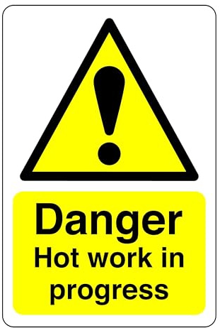 Safety First Display LTD Attenzione lavori in corso: plastica rigida da 1,2 mm per uso interno ed esterno (400 mm x 300 mm) Distanza di visualizzazione entro 14 m.
