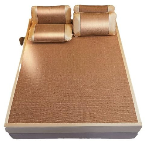 Sommer Kühlung Pad Kühlung Bettdecke Matratze Sommer-Schlafmatte, faltbare doppelseitige Bambusmatte fürs Bett, Sommer-Bambus-Bettmatte, Matratzenauflage, atmungsaktiver karbonisierter Bambus, Rattan-