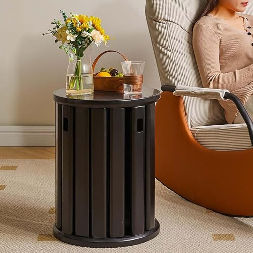 Sillas de comedor 4 en 1, juego de 4 taburetes apilables, mesa auxiliar de estilo granja moderna, taburete apilable de doble uso en una sola pieza,mesa auxiliar y silla multifuncionales(Black)